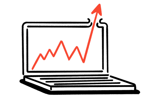 Laptop line chart
